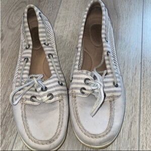 Sperry Women's grey white Striped Boat Shoes